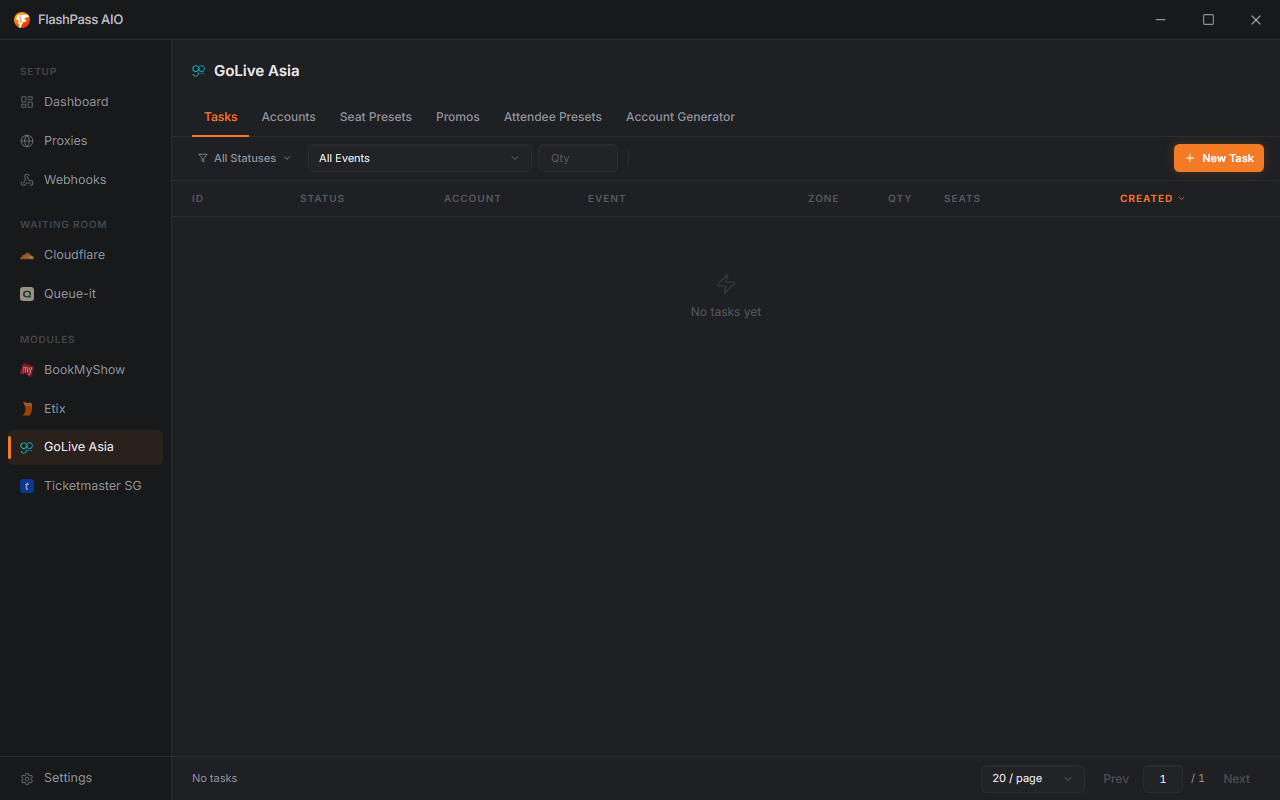GoLive page empty state